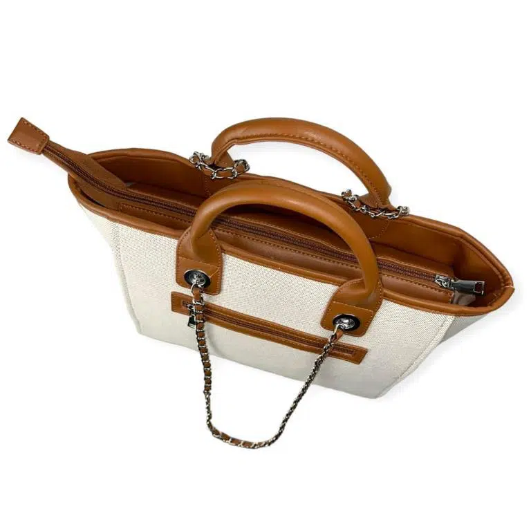 Bolso de Mano Canvas tipo Tote con Gran Capacidad, Asas Cortas y Largas - Imagen 9