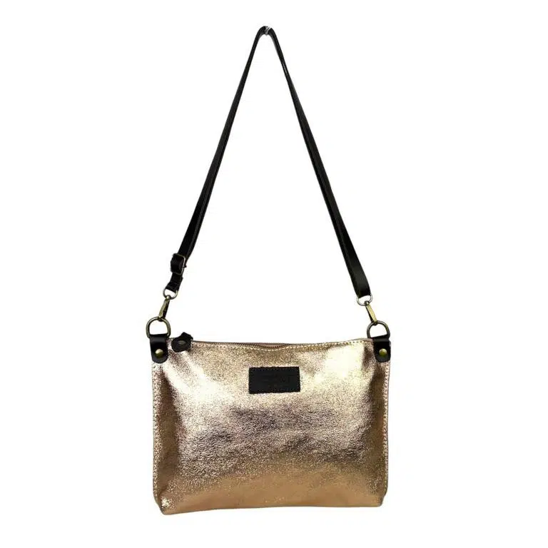 Bolso Bandolera de Piel Italiana con Bolsillo Interior y Cremallera para Mujer - Imagen 5