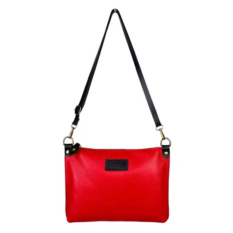 Bolso Bandolera de Piel Italiana con Bolsillo Interior y Cremallera para Mujer - Imagen 7