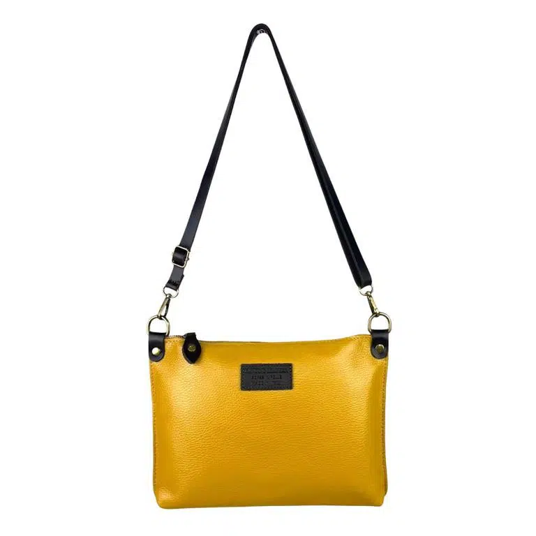 Bolso Bandolera de Piel Italiana con Bolsillo Interior y Cremallera para Mujer - Imagen 9
