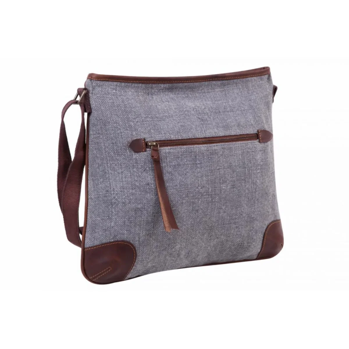 Bolso bandolera de yute natural y piel - Imagen 6