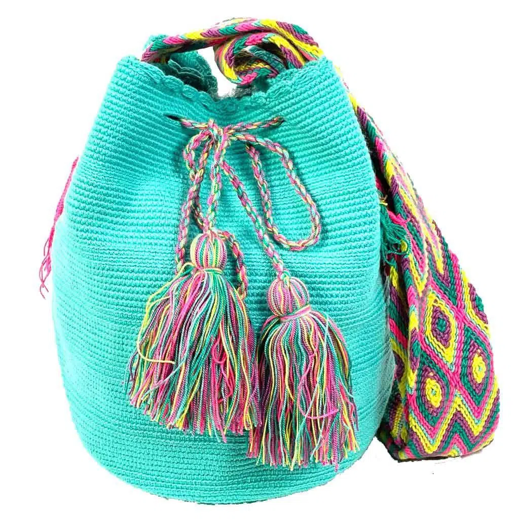 Bolso Mochila Wayuu Colombia Grande Artesanal - Imagen 8