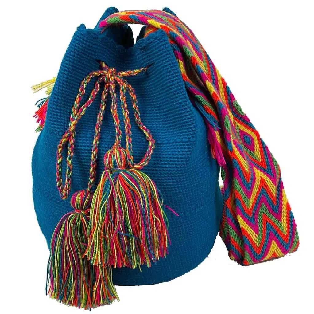 Bolso Mochila Wayuu Colombia Grande Artesanal - Imagen 9