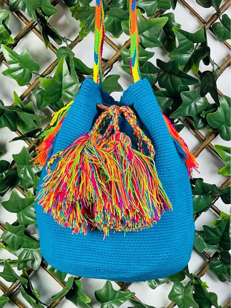 Bolso Mochila Wayuu Colombia Grande Artesanal - Imagen 6