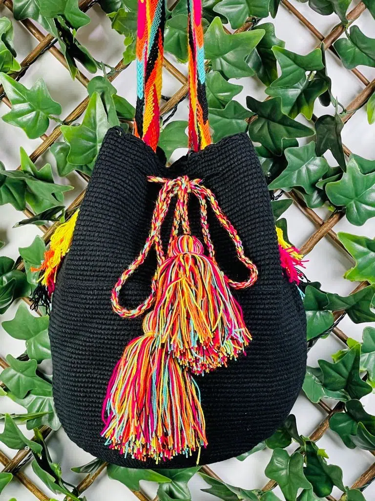 Bolso Mochila Wayuu Colombia Grande Artesanal - Imagen 5