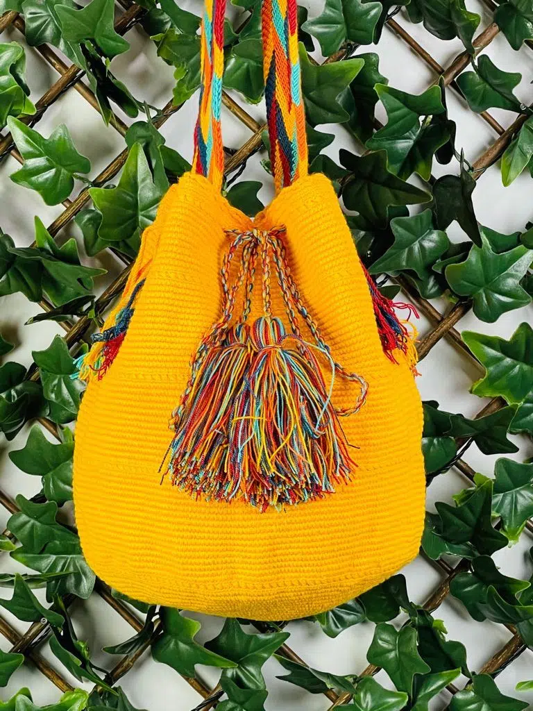 Bolso Mochila Wayuu Colombia Grande Artesanal - Imagen 7