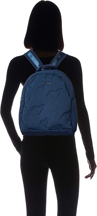 DESIGUAL – Mochila Desigual Simoneta Venice Azul con Corazones Grabados 19WAKA09 - Imagen 5