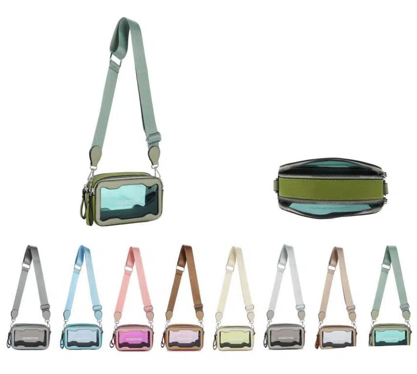 Bolso Bandolera Sintético para Móvil con 2 Bolsillos Transparentes de Mujer