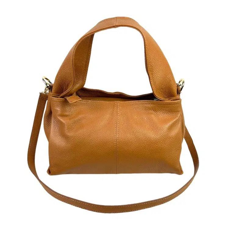 Bolso de Mano en Piel Italiana para Mujer con Asa Gruesa Corta y Tira Bandolera - Imagen 8
