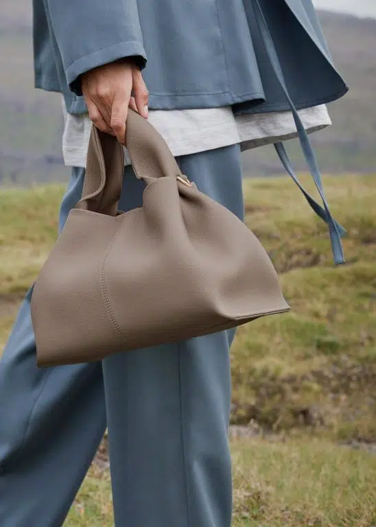 Bolso de Mano en Piel Italiana para Mujer con Asa Gruesa Corta y Tira Bandolera - Imagen 4