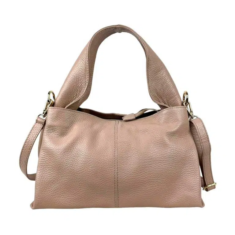 Bolso de Mano en Piel Italiana para Mujer con Asa Gruesa Corta y Tira Bandolera - Imagen 9