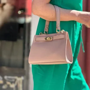 Bolso de Mano Compacto en Piel Italiana para Mujer con Tira Bandolera
