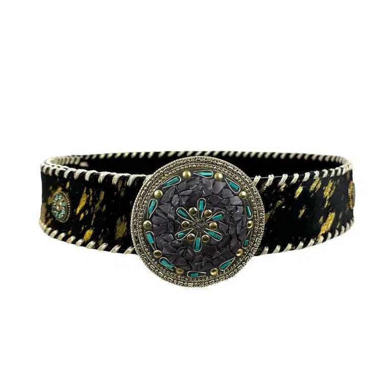 Cinturón Exclusivo de Piel Premium Artesanal con Preciosa Hebilla Circular - Imagen 7