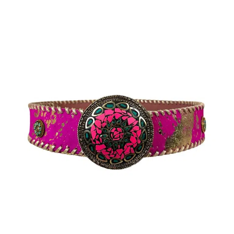 Cinturón Exclusivo de Piel Premium Artesanal con Preciosa Hebilla Circular - Imagen 9