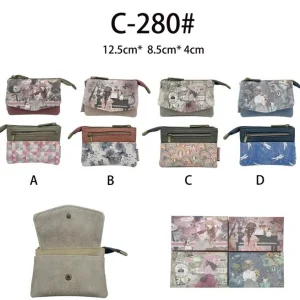 Monedero con Diseño Muñeca Sweet Candy, Compartimento Frontal y Bolsillo Trasero