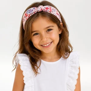 Diadema de bebé niña con lazo y estampado floral