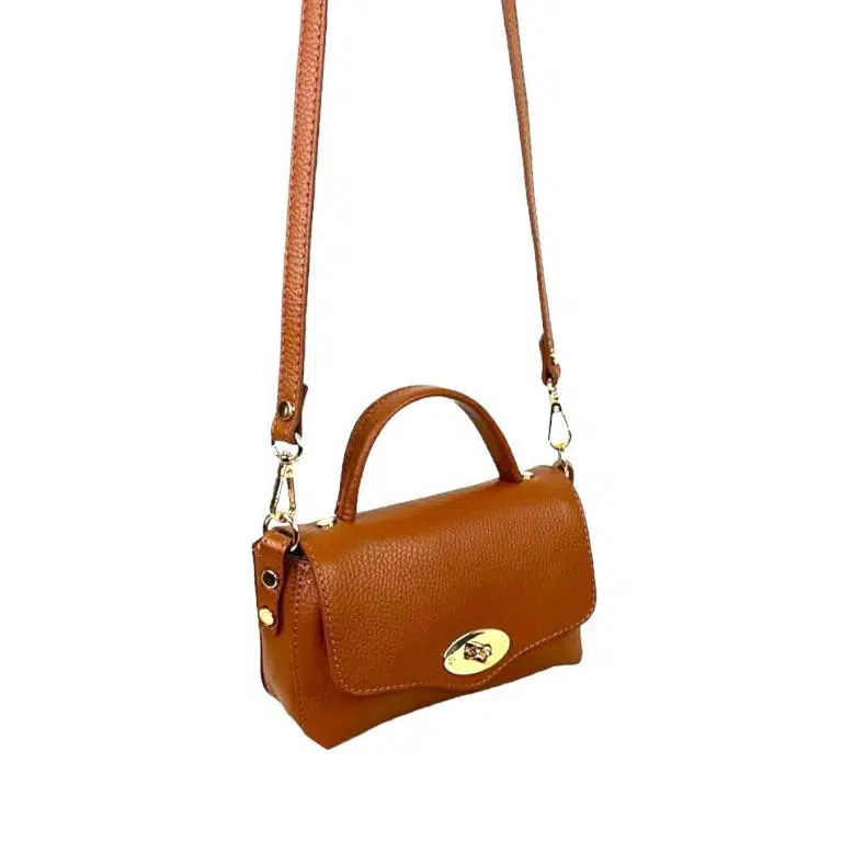 Bolso de Mano Compacto en Piel Italiana con Solapa y Bolsillo Interior para Mujer - Imagen 9