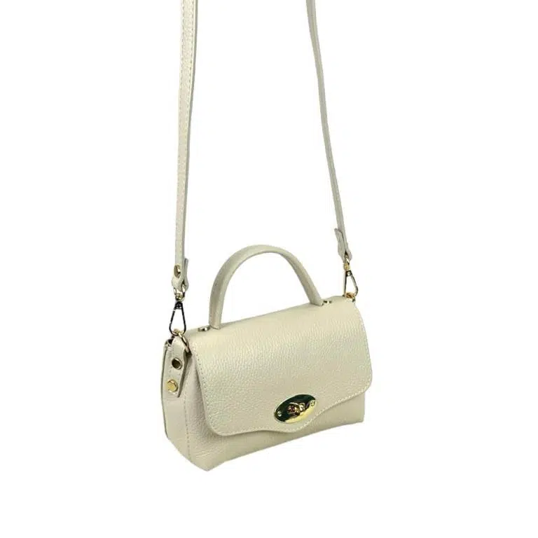 Bolso de Mano Compacto en Piel Italiana con Solapa y Bolsillo Interior para Mujer - Imagen 5
