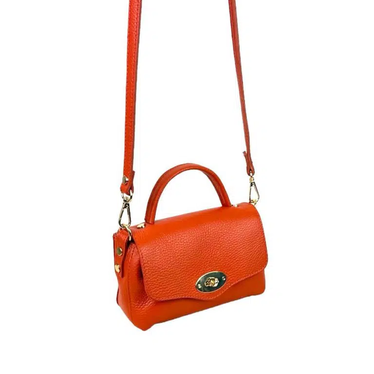Bolso de Mano Compacto en Piel Italiana con Solapa y Bolsillo Interior para Mujer - Imagen 7