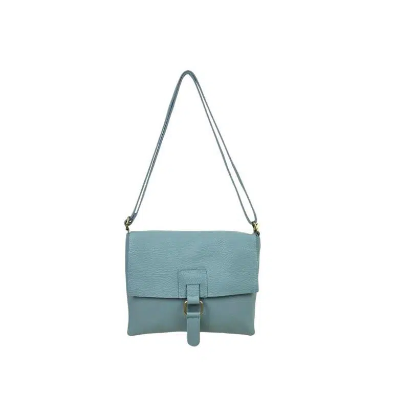 Bolso Bandolera de Piel Italiana con Solapa, Cremallera y Bolsillo Interior Mujer - Imagen 5