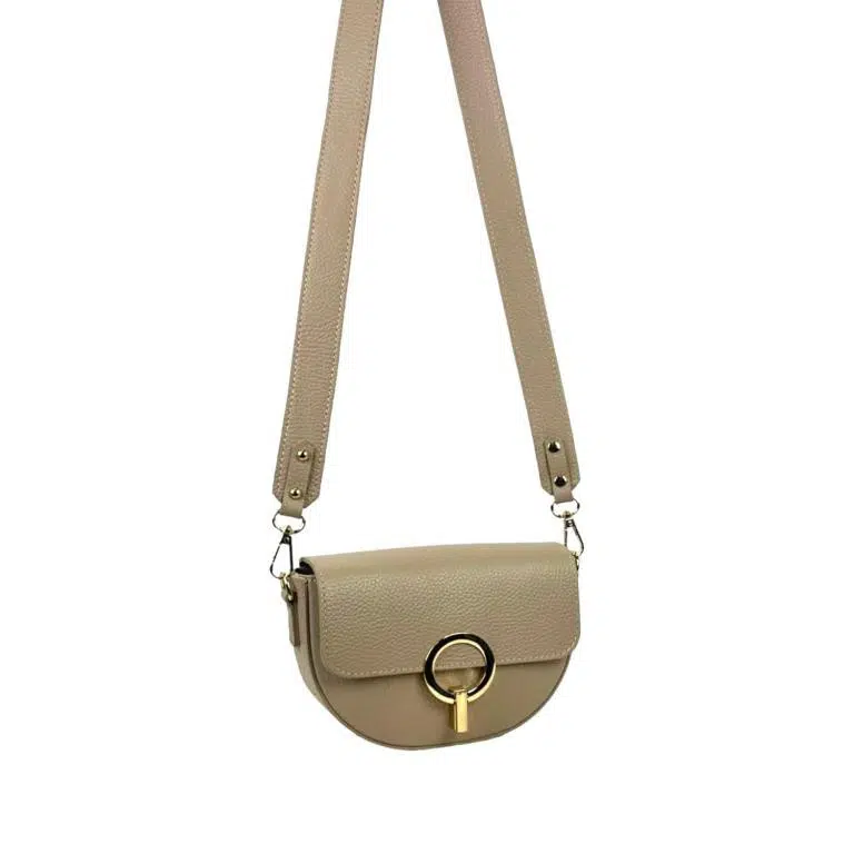 Bolso Bandolera en Piel Italiana con Solapa de Giro y Gran Calidad de Mujer - Imagen 7