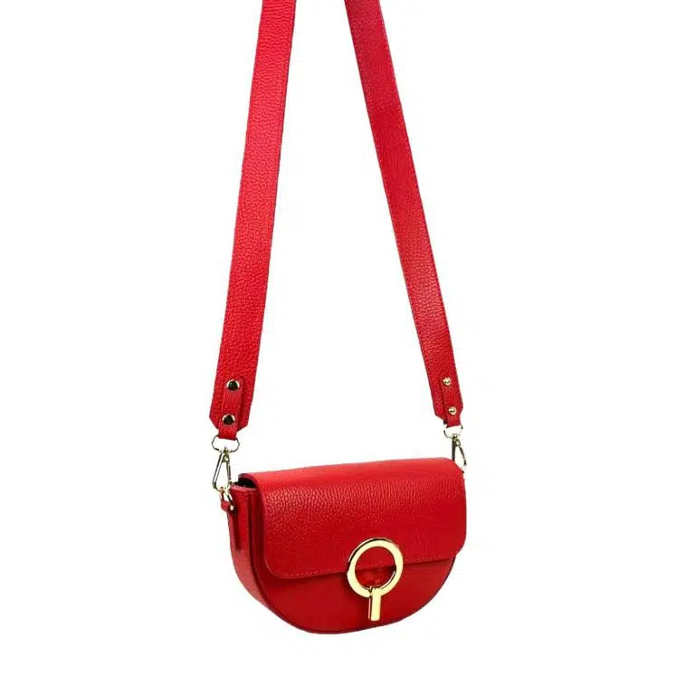 Bolso Bandolera en Piel Italiana con Solapa de Giro y Gran Calidad de Mujer - Imagen 8