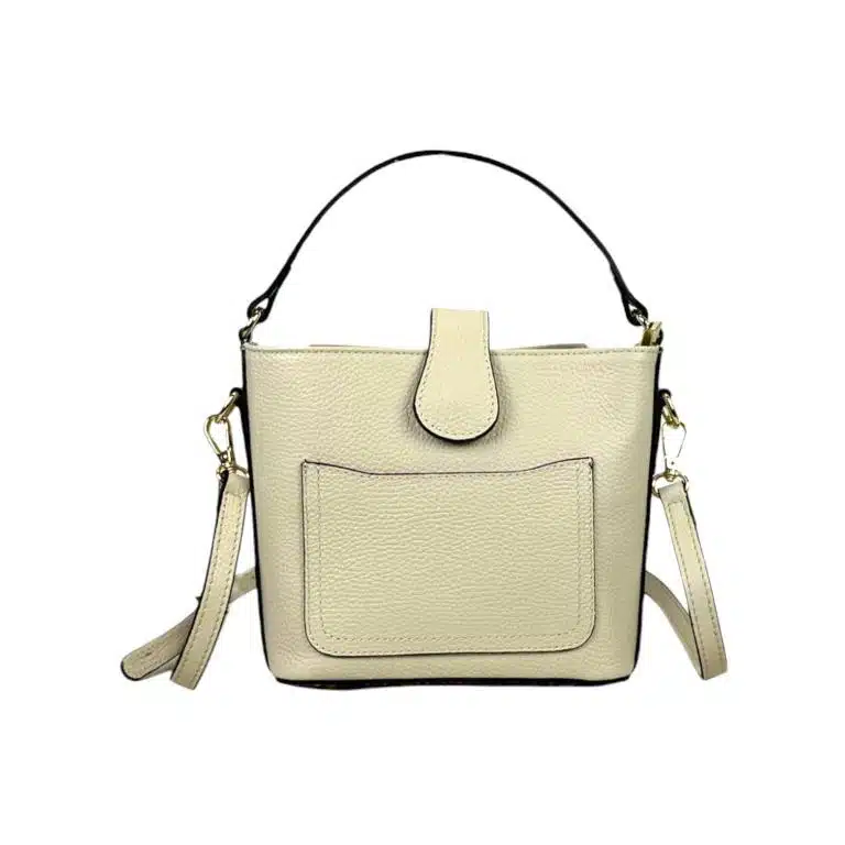 Bolso de Mano Piel Italiana con Compartimento Frontal y Asa Corta para Mujer - Imagen 8