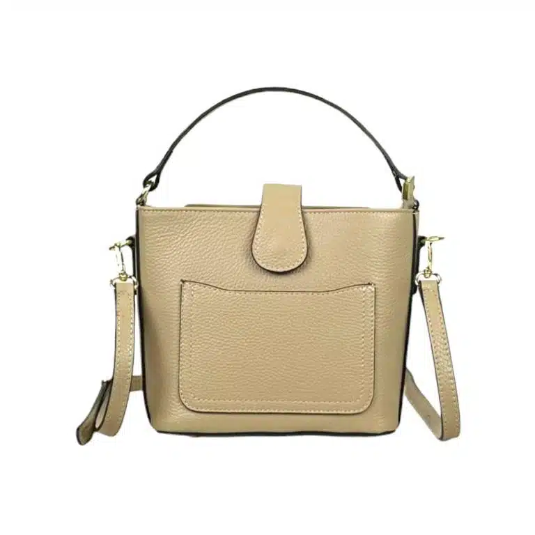 Bolso de Mano Piel Italiana con Compartimento Frontal y Asa Corta para Mujer - Imagen 6