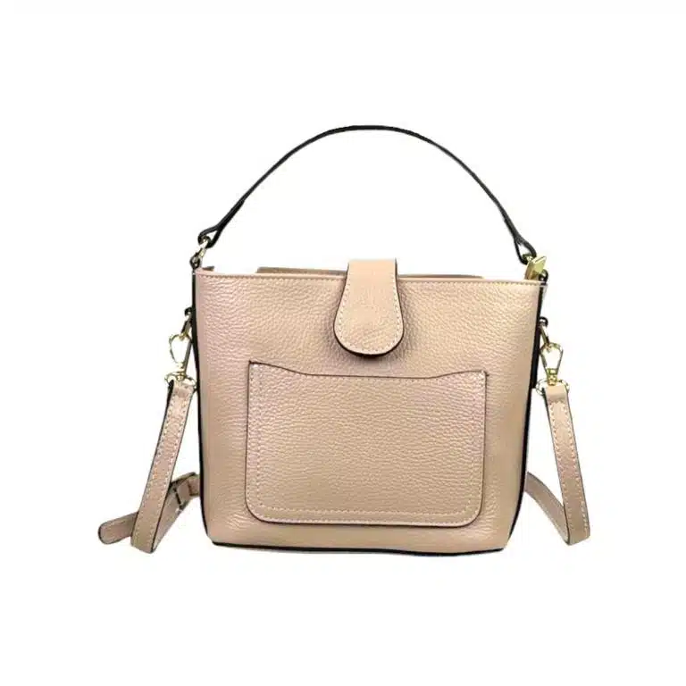 Bolso de Mano Piel Italiana con Compartimento Frontal y Asa Corta para Mujer - Imagen 4