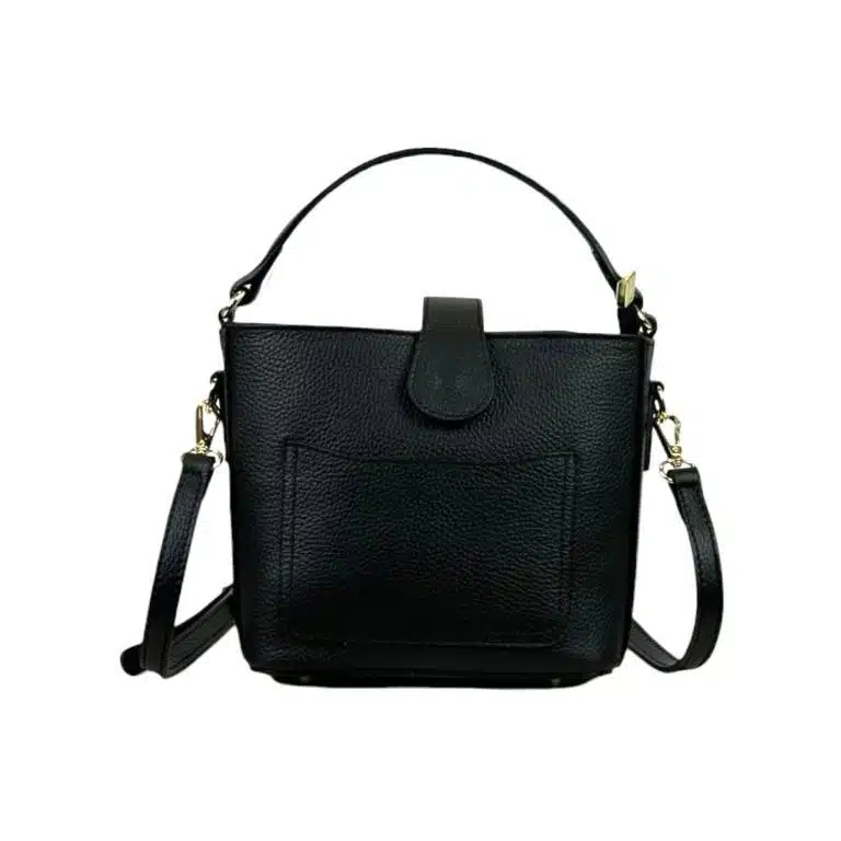 Bolso de Mano Piel Italiana con Compartimento Frontal y Asa Corta para Mujer - Imagen 5