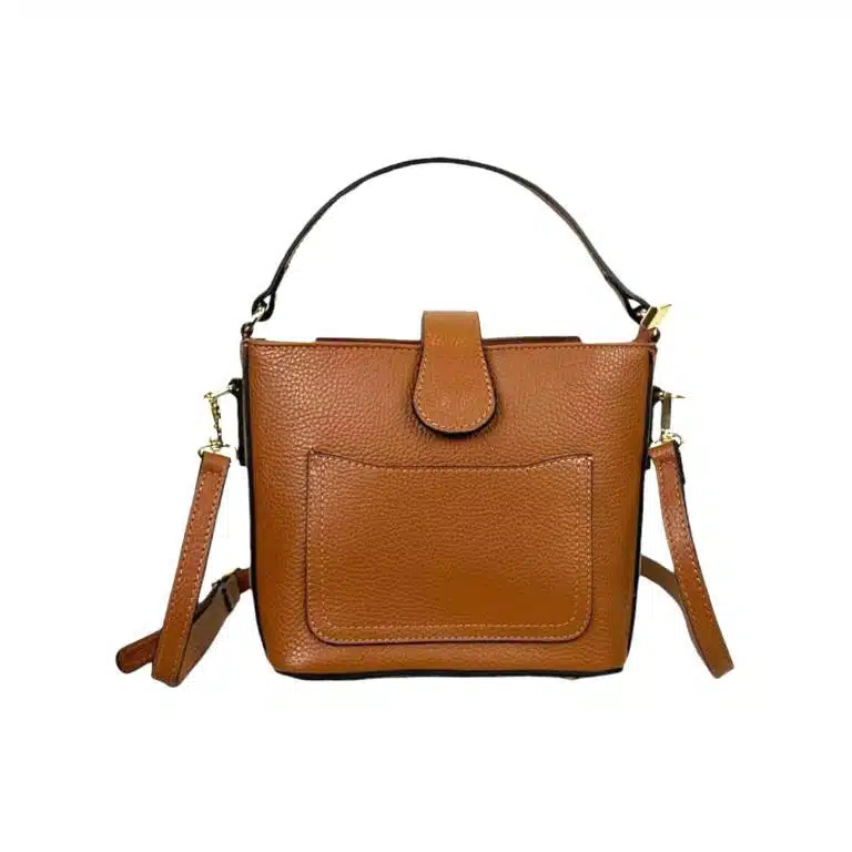 Bolso de Mano Piel Italiana con Compartimento Frontal y Asa Corta para Mujer - Imagen 7