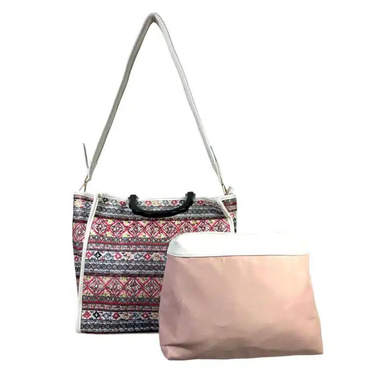Amplio Bolso Sintético tipo Tote de Mujer con Neceser Interior y Asas Cortas - Imagen 2