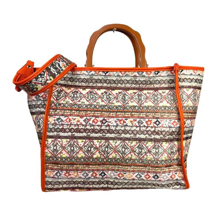 Amplio Bolso Sintético tipo Tote de Mujer con Neceser Interior y Asas Cortas - Imagen 8