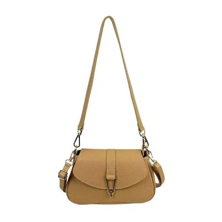 Bolso Bandolera de Piel Italiana con Asa Extraíble y Cierre de Cremallera Mujer - Imagen 4