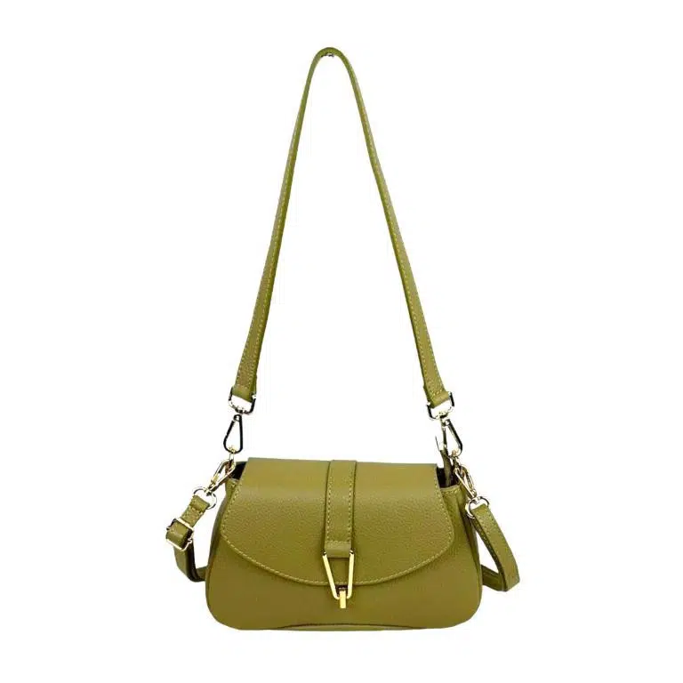 Bolso Bandolera de Piel Italiana con Asa Extraíble y Cierre de Cremallera Mujer - Imagen 3