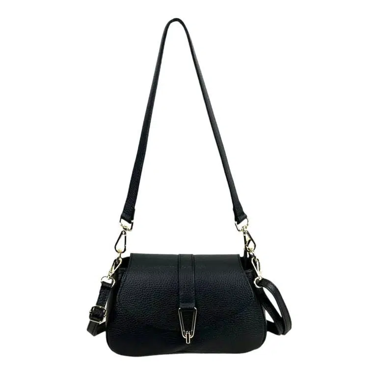 Bolso Bandolera de Piel Italiana con Asa Extraíble y Cierre de Cremallera Mujer - Imagen 9