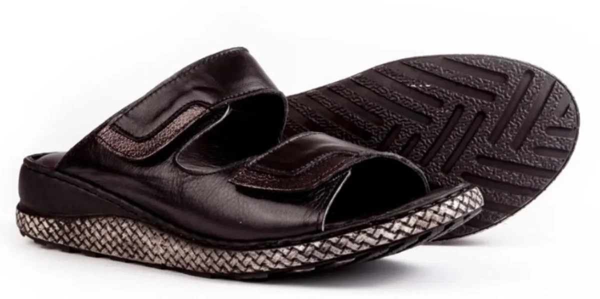 Sandalias de Piel para Pies Sensibles con Plantilla Acolchada y Tiras de Velcro - Imagen 4