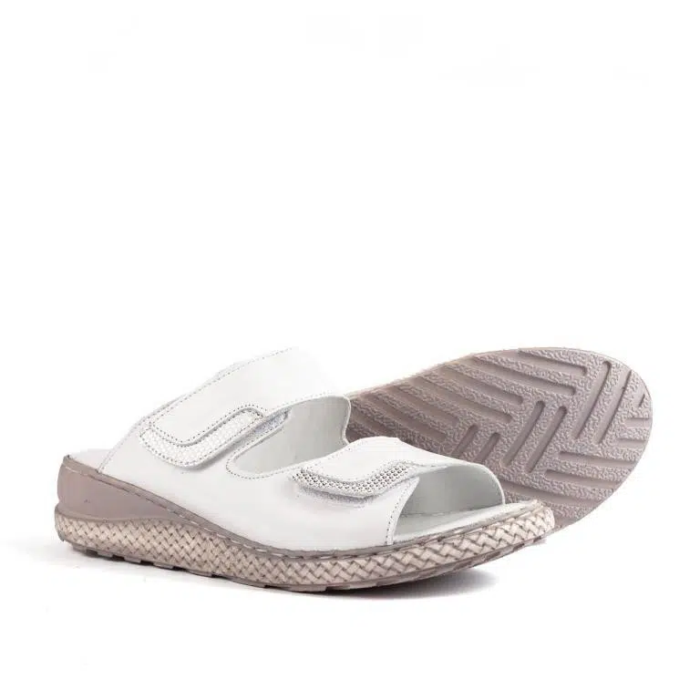 Sandalias de Piel para Pies Sensibles con Plantilla Acolchada y Tiras de Velcro - Imagen 3