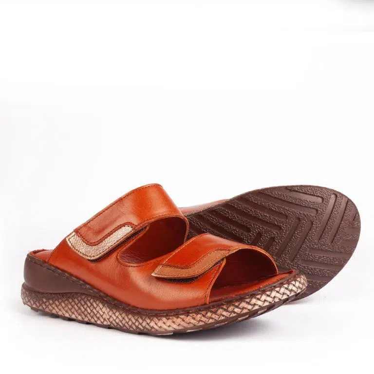 Sandalias de Piel para Pies Sensibles con Plantilla Acolchada y Tiras de Velcro - Imagen 2