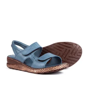 Sandalias de Piel con Plantilla Acolchada, Tiras de Velcro y Suela Flexible