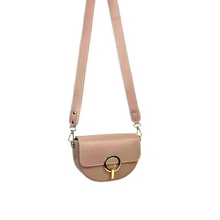 Bolso Bandolera en Piel Italiana con Solapa de Giro y Gran Calidad de Mujer - Imagen 4