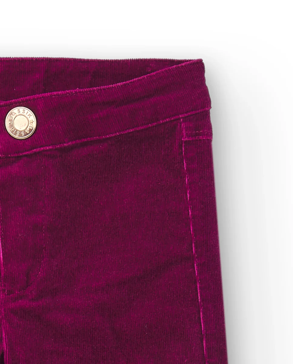 Pantalón niña pana fucsia skinny - Imagen 4