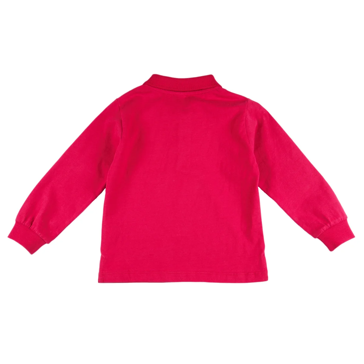 Polo niño manga larga rojo con cuello y botones - Imagen 5