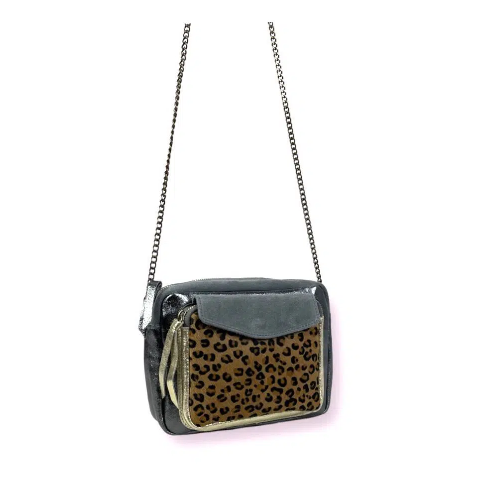 Bolso Bandolera de Piel con Diseño Animal Print y Cremallera para Mujer - Imagen 9