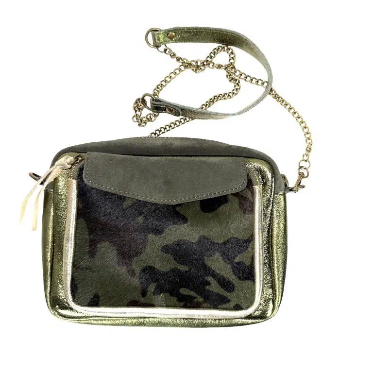 Bolso Bandolera de Piel con Diseño Animal Print y Cremallera para Mujer - Imagen 2