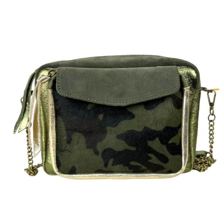 Bolso Bandolera de Piel con Diseño Animal Print y Cremallera para Mujer - Imagen 3