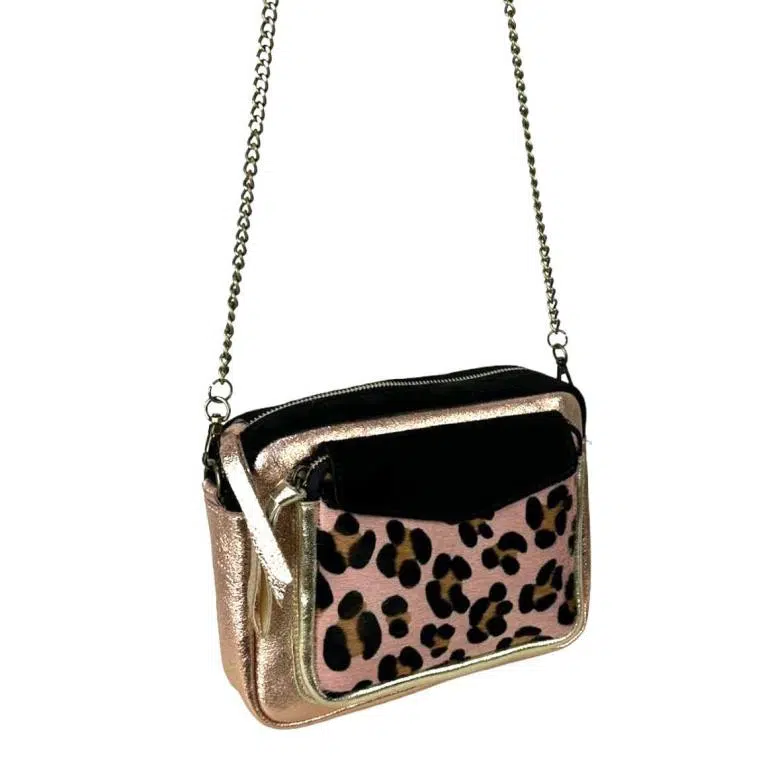 Bolso Bandolera de Piel con Diseño Animal Print y Cremallera para Mujer - Imagen 4