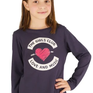 Camiseta manga larga de niña antracita