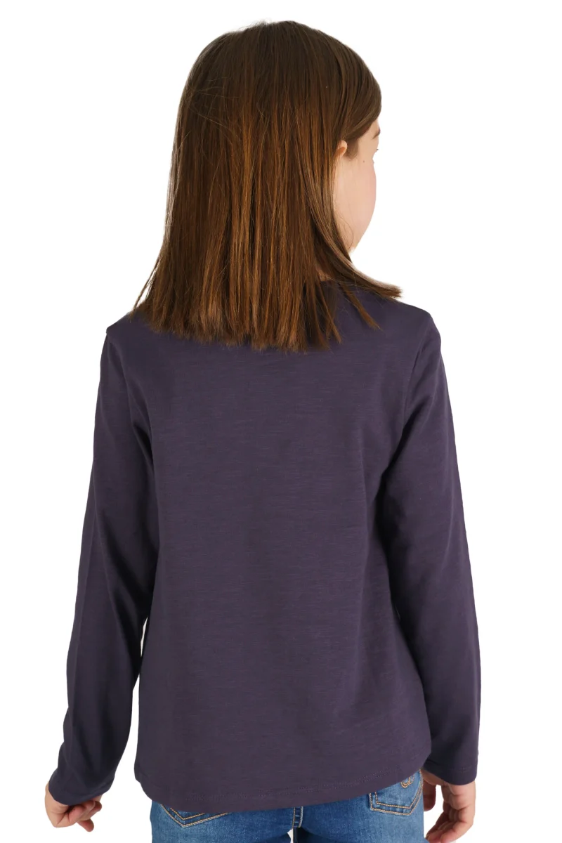 Camiseta manga larga de niña antracita - Imagen 3