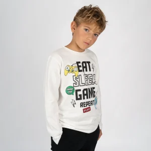 Camiseta manga larga color crudo de niño